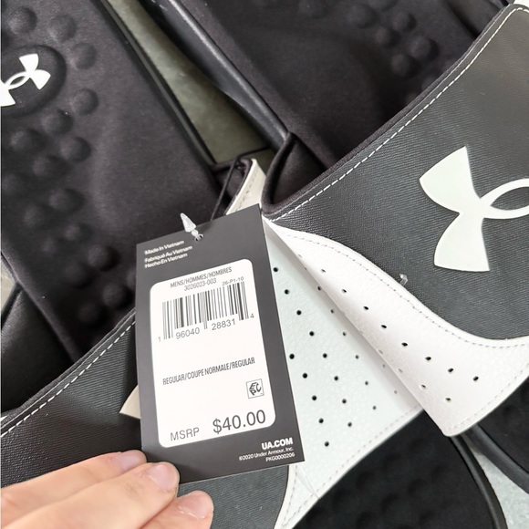 Under Armour Men's Ignite Pro Slide Sandals men’s size 17 black white new - Picture 5 of 6